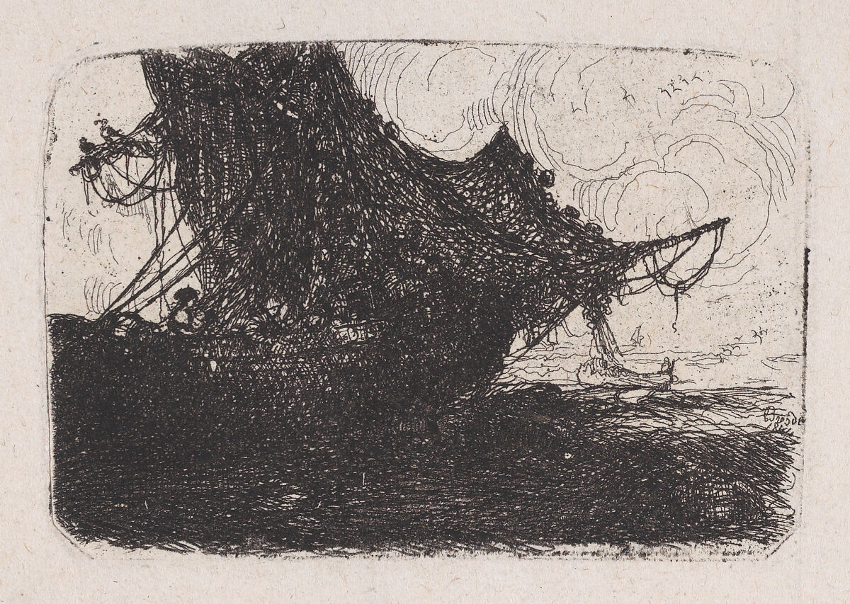 La Caravelle (The Caravel), Rodolphe Bresdin (French, Montrelais 1822–1885 Sèvres), Etching 