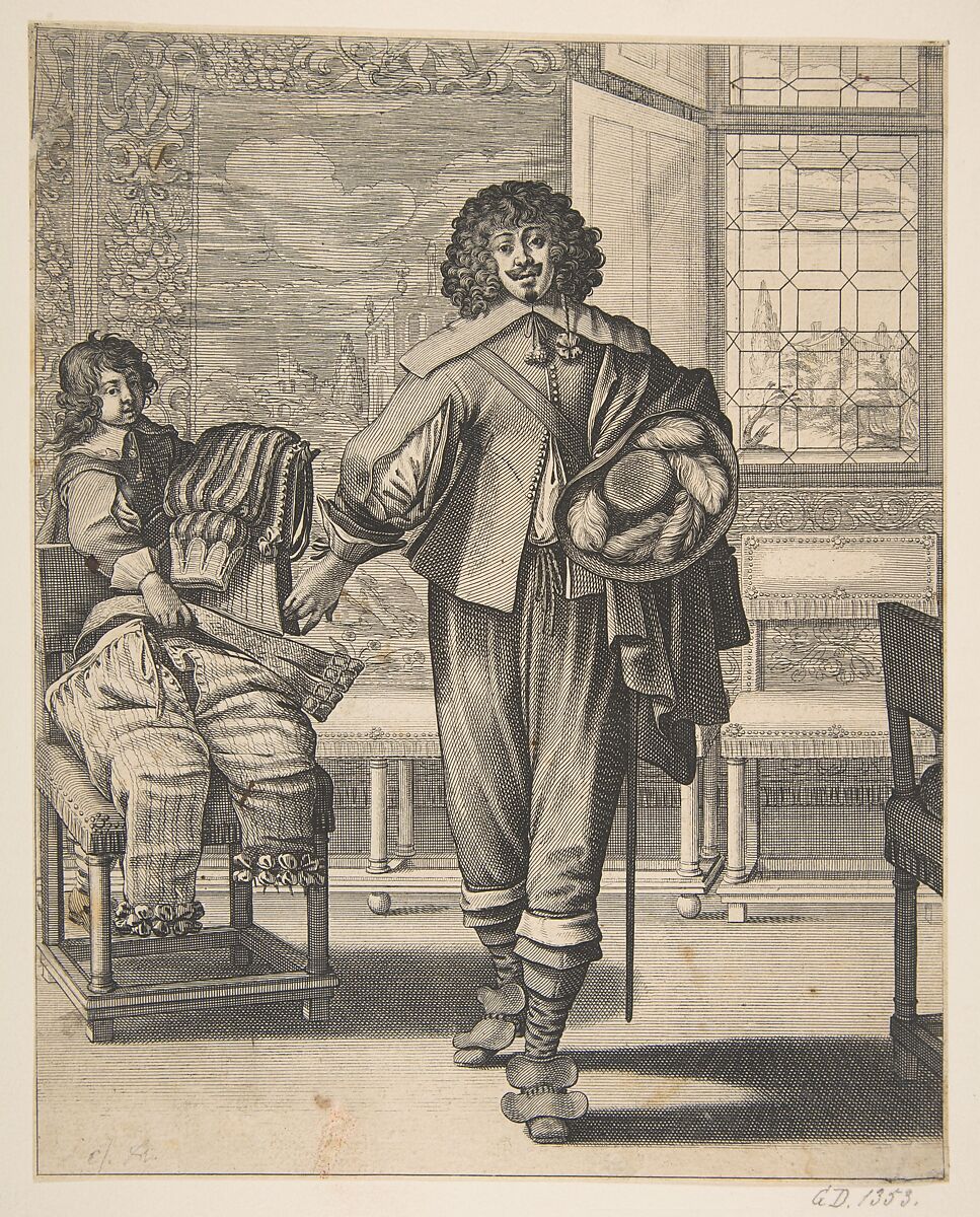 Courtier Following Edict Against Superfluity in Dress (Le Courtisan suivant le dernier édit), Abraham Bosse (French, Tours 1602/04–1676 Paris), Etching 