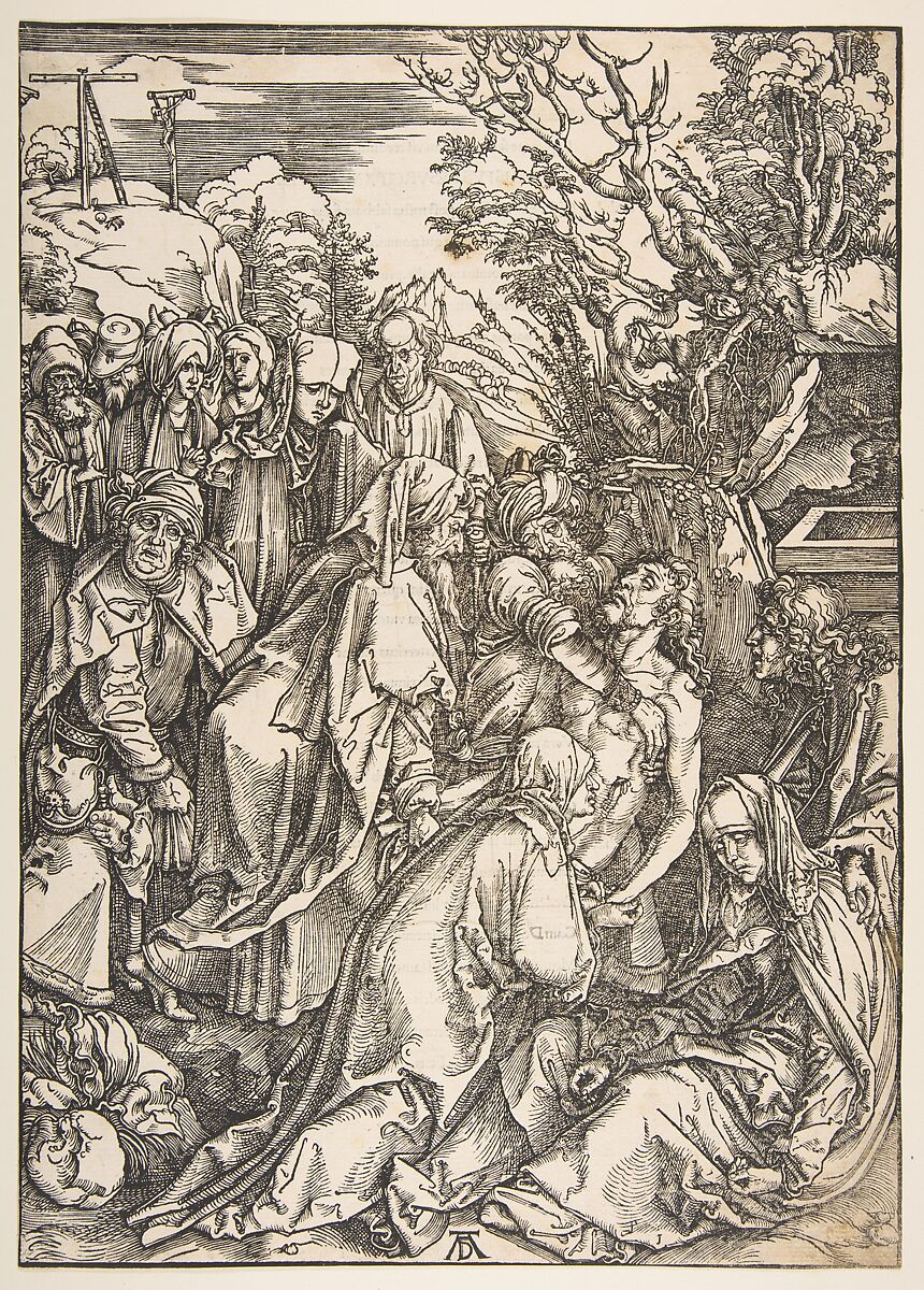 The Entombment, Albrecht Dürer (German, Nuremberg 1471–1528 Nuremberg), Woodcut 