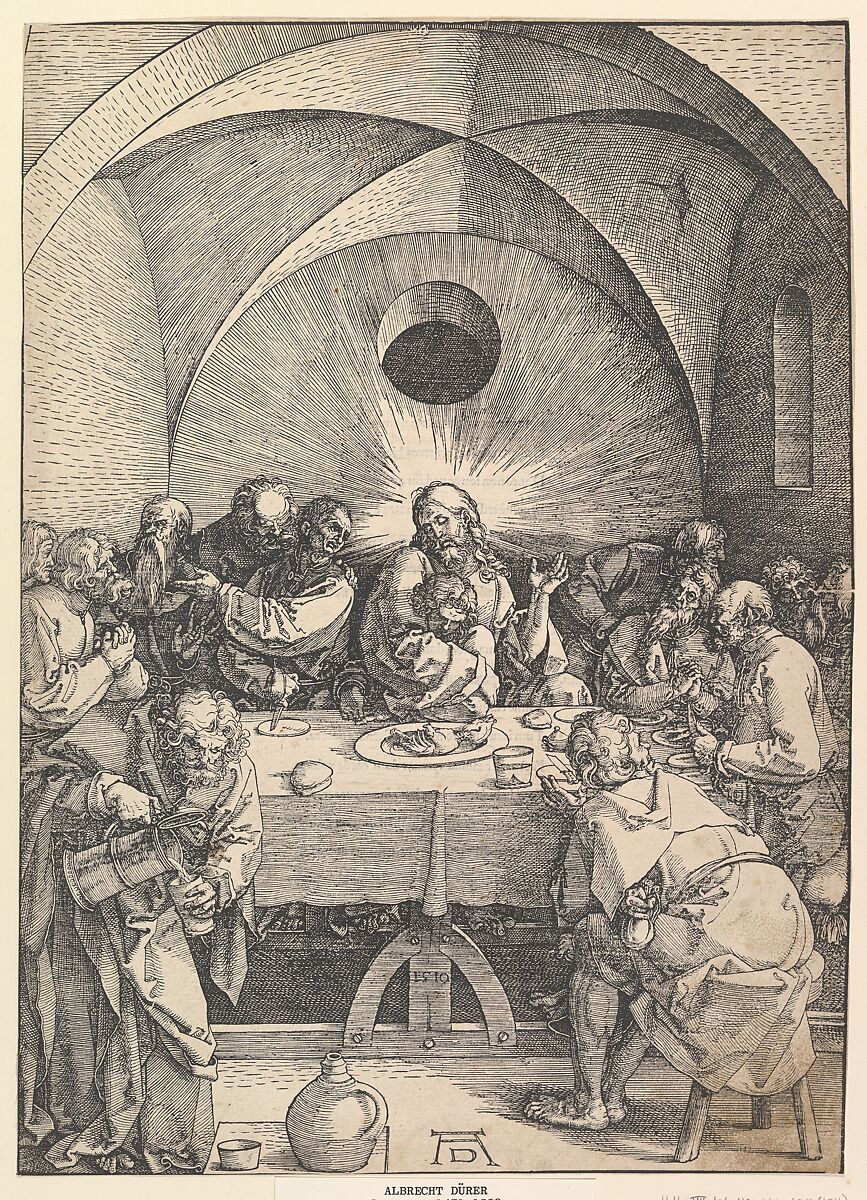 The Last Supper, from "The Large Passion", Albrecht Dürer (German, Nuremberg 1471–1528 Nuremberg), Woodcut 