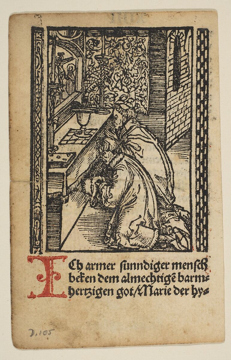 Religious scenes used in Salus Anime, Albrecht Dürer (German, Nuremberg 1471–1528 Nuremberg), Woodcuts