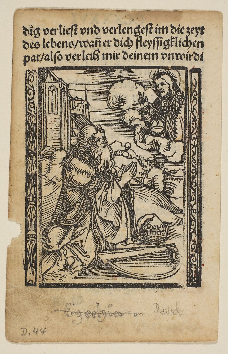 Religious scenes used in Salus Anime, Albrecht Dürer (German, Nuremberg 1471–1528 Nuremberg), Woodcuts