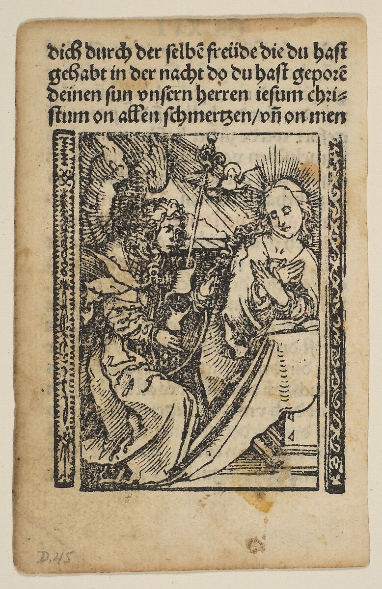 Religious scenes used in Salus Anime, Albrecht Dürer (German, Nuremberg 1471–1528 Nuremberg), Woodcuts