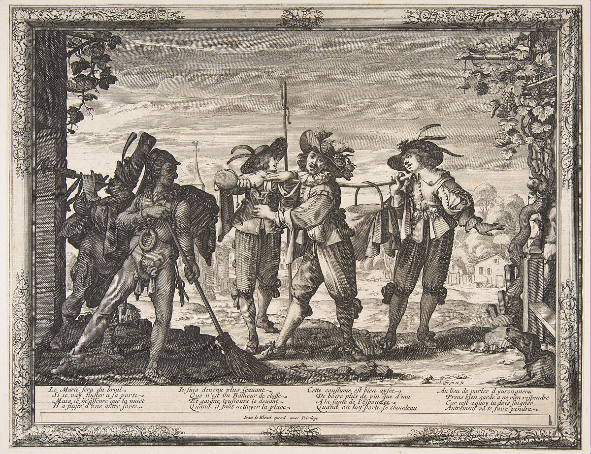 Charivari, Abraham Bosse (French, Tours 1602/04–1676 Paris), Etching with engraving; first state of two 