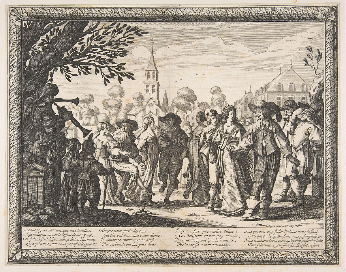 Dance on the Village Square, Abraham Bosse (French, Tours 1602/04–1676 Paris), Etching 