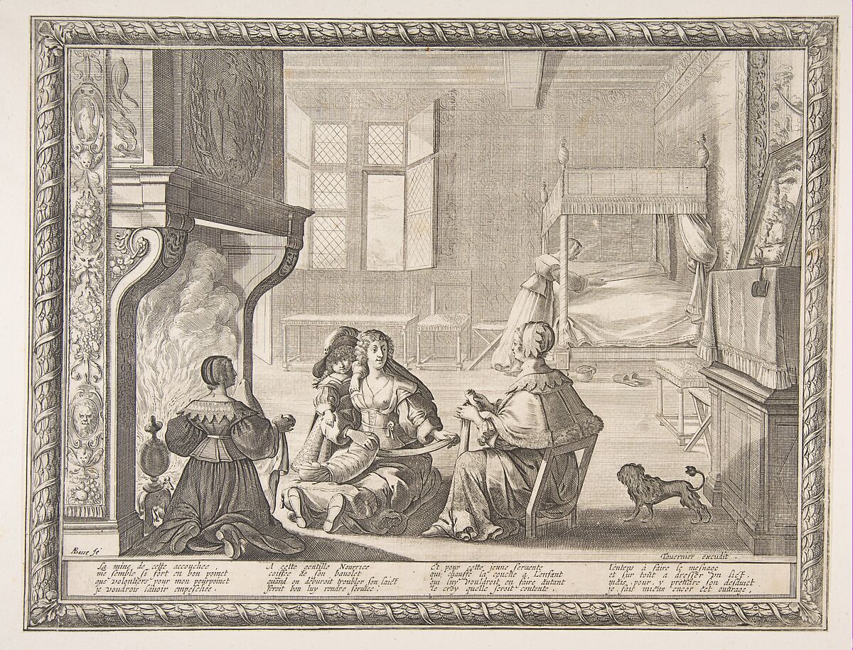 Visit of the Nursemaid, Abraham Bosse (French, Tours 1602/04–1676 Paris), Etching 