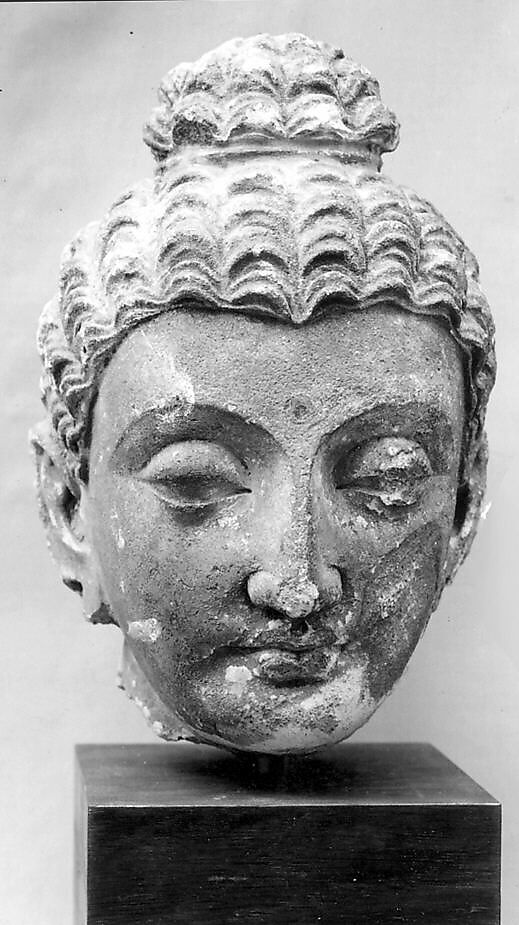 Head of Buddha, Stucco, Pakistan (ancient region of Gandhara) 