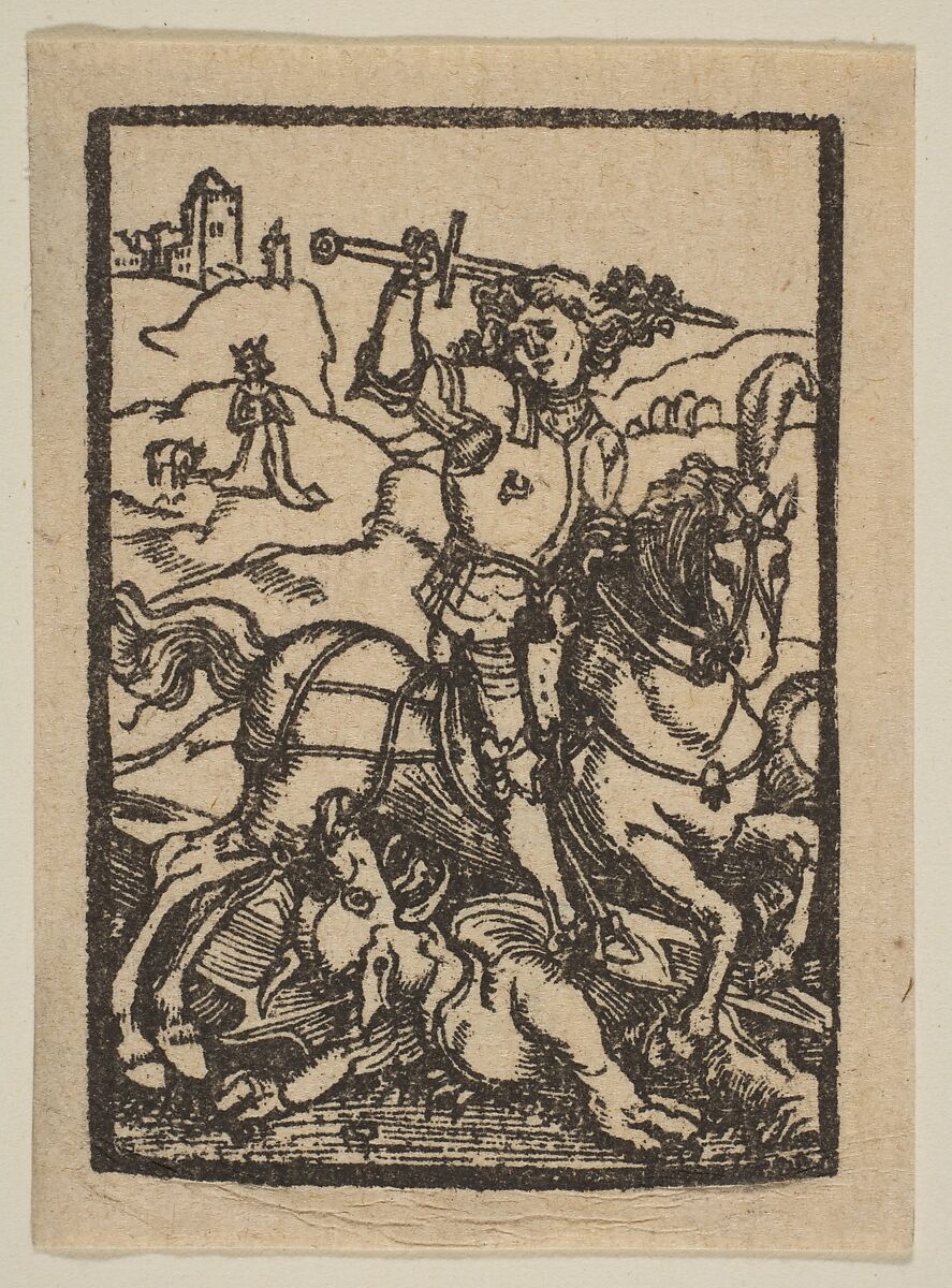 Saint George, Albrecht Dürer (German, Nuremberg 1471–1528 Nuremberg), Woodcut 