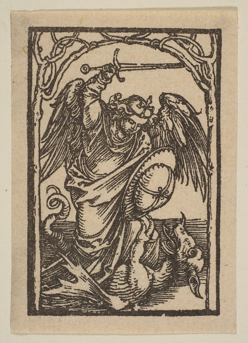 Saint Michael, Albrecht Dürer (German, Nuremberg 1471–1528 Nuremberg), Woodcut 