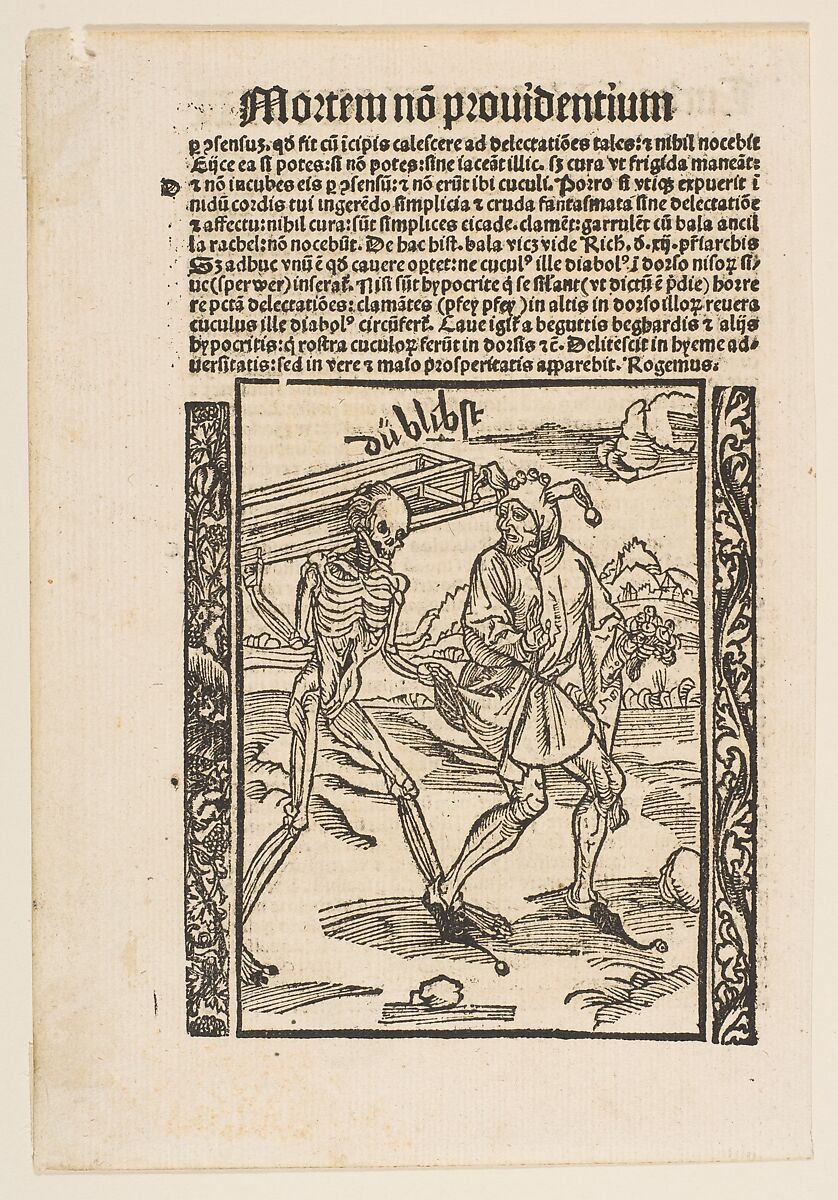 Illustration from Sebastian Brandt's "Navis Stultifera", Strassburg 1497, Albrecht Dürer (German, Nuremberg 1471–1528 Nuremberg), Woodcut 