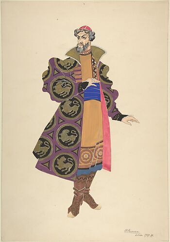 Costume Study for a Boyar with High Boots and a Red Cap