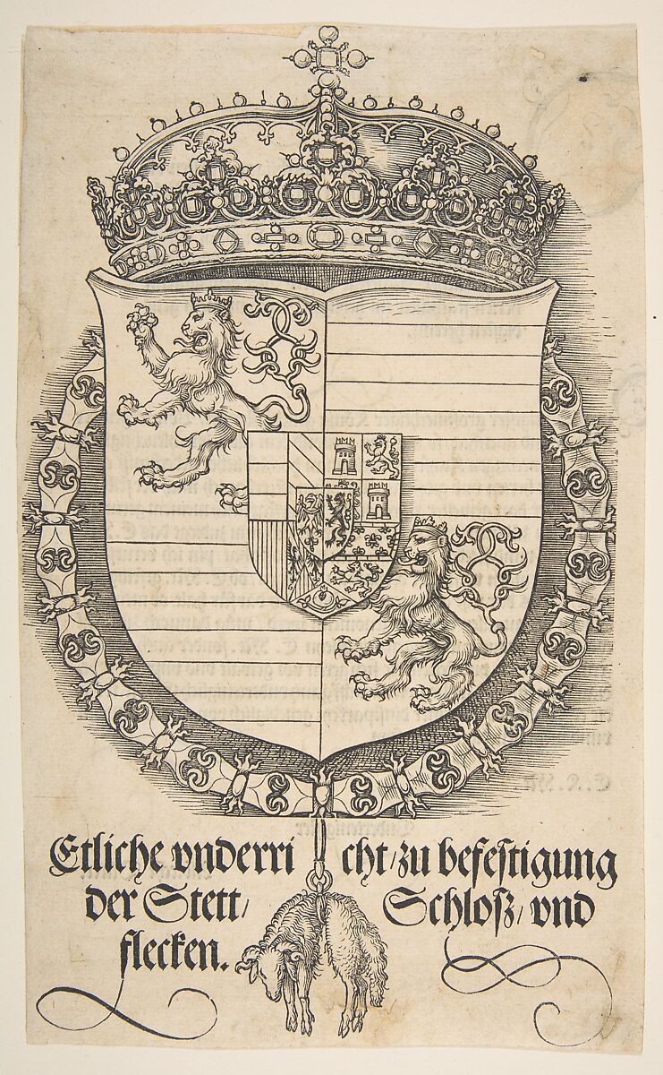 The Arms of Ferdinand I, King of Hungary and Bohemia, Albrecht Dürer (German, Nuremberg 1471–1528 Nuremberg), Woodcut 