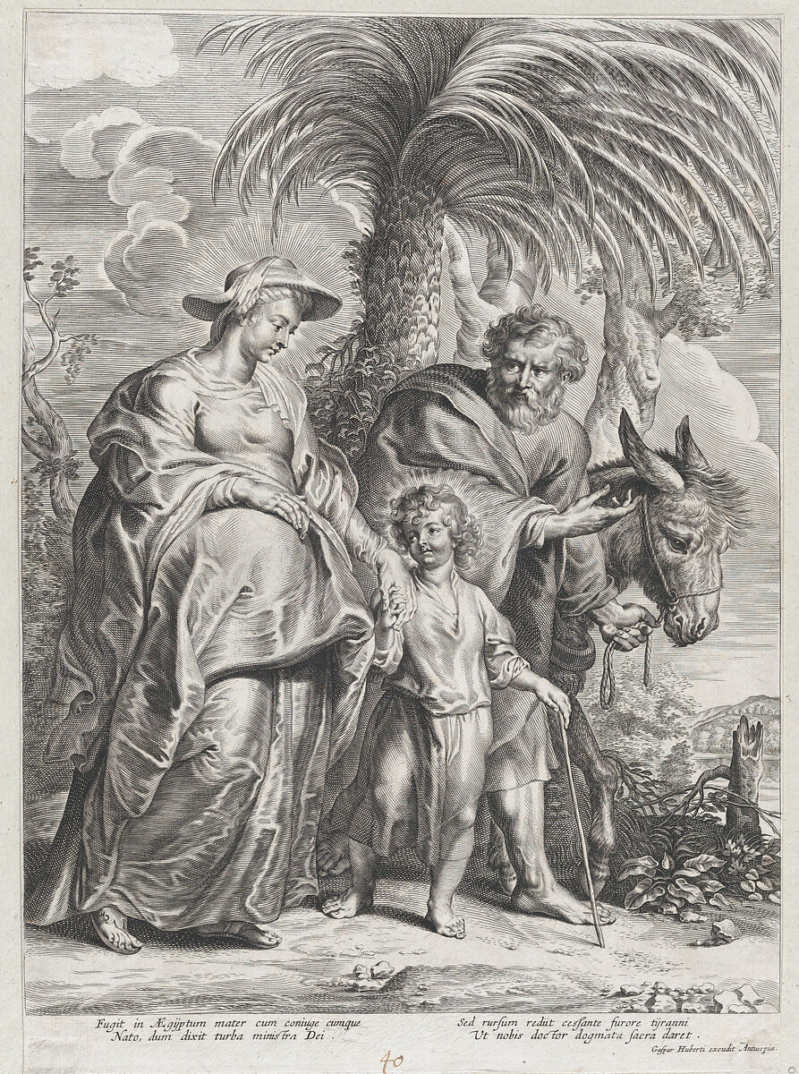 The Return from Egypt, Anonymous, Engraving; reverse copy 