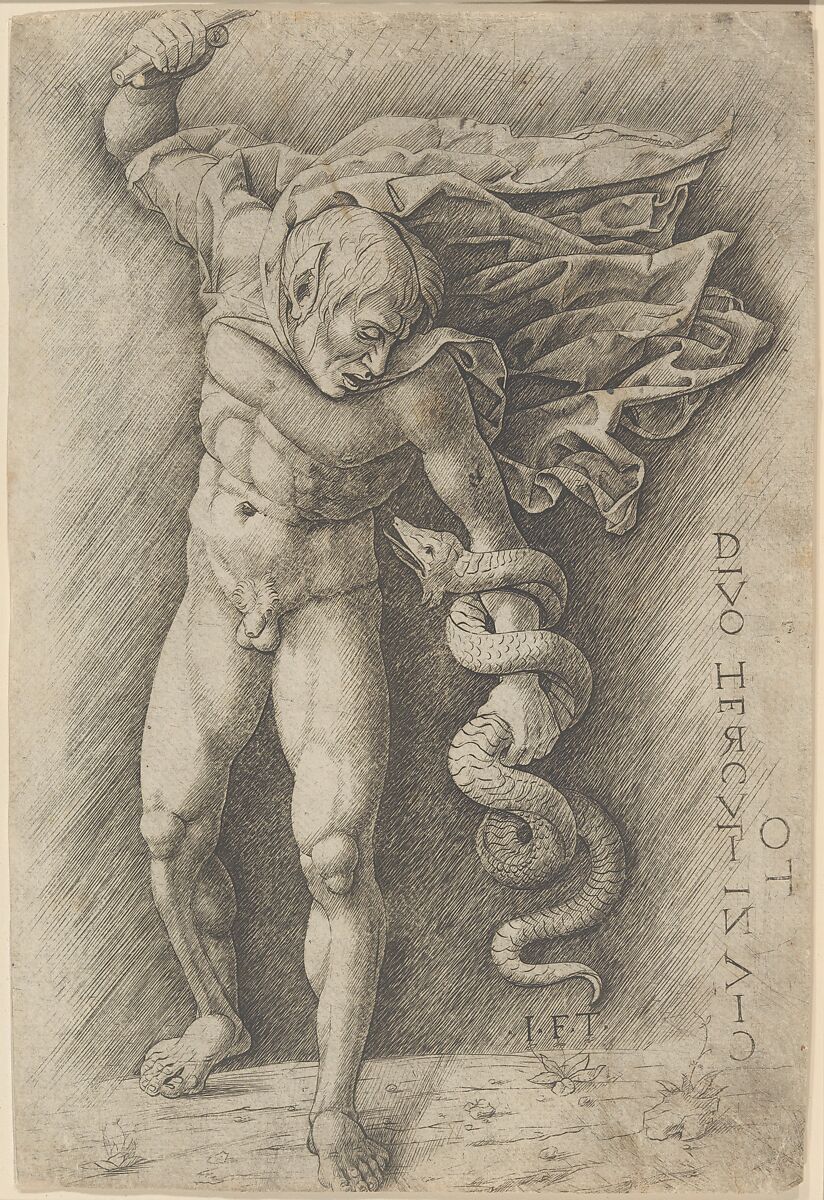 Hercules and the Hydra, School of Andrea Mantegna (Italian, Isola di Carturo 1430/31–1506 Mantua), Engraving