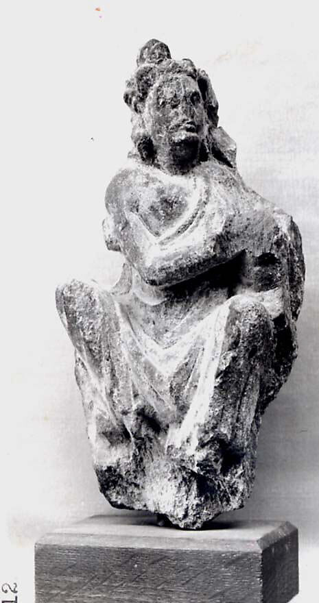 Seated Worshipper, Stone, Pakistan (ancient region of Gandhara) 