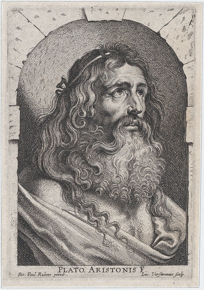 The bust of Plato, in a niche, Lucas Vorsterman I (Flemish, Zaltbommel 1595–1675 Antwerp), Etching and engraving; only state 