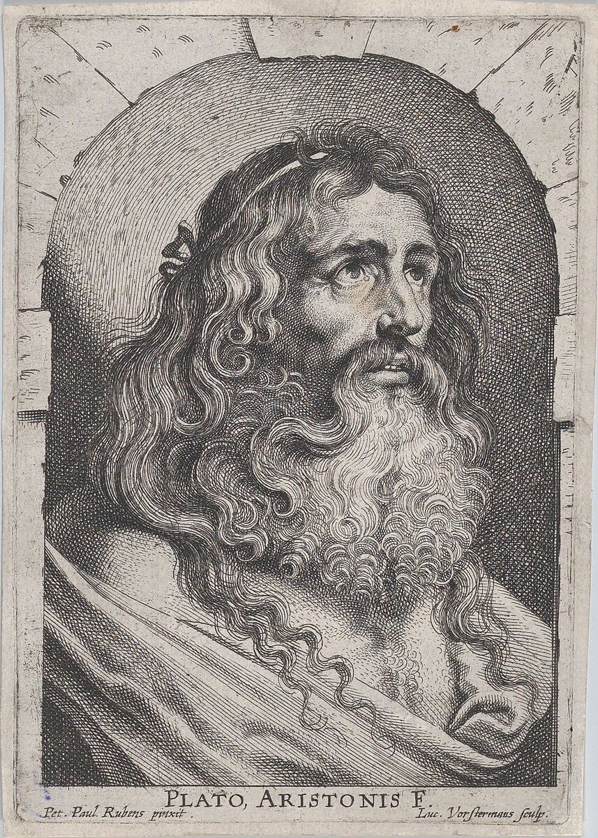 The bust of Plato, in a niche, Lucas Vorsterman I (Flemish, Zaltbommel 1595–1675 Antwerp), Etching and engraving; only state 