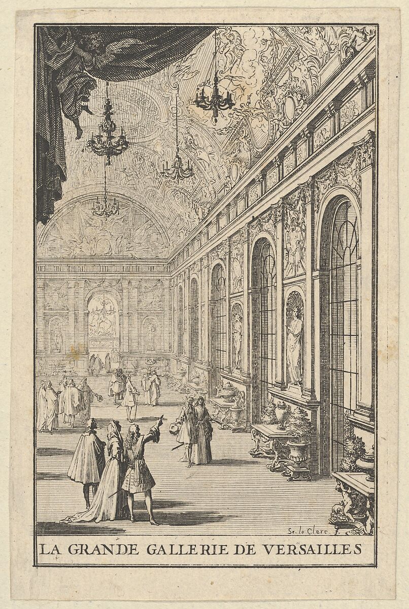 Galerie des Glaces at Versailles, Sébastien Leclerc I (French, Metz 1637–1714 Paris), Etching; fourth state 