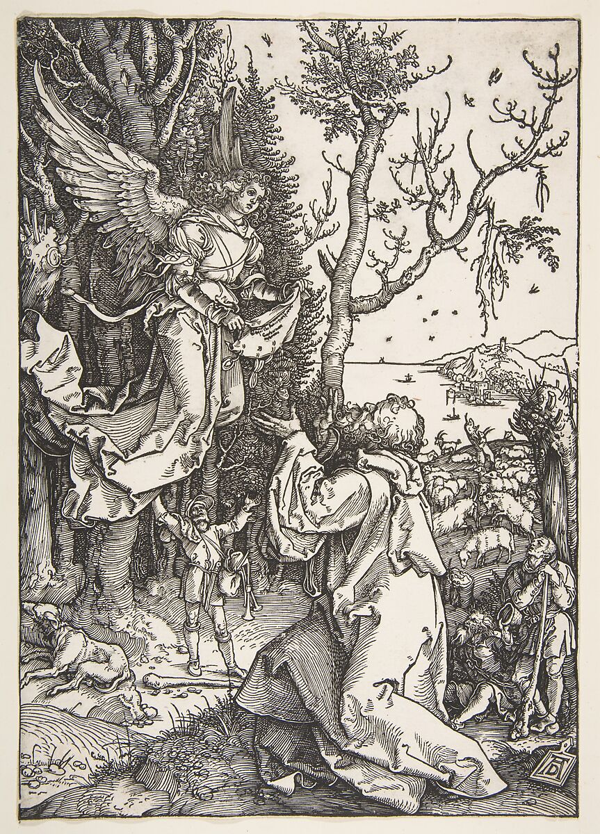 Joachim and the Angel, from The Life of the Virgin, Albrecht Dürer (German, Nuremberg 1471–1528 Nuremberg), Woodcut 
