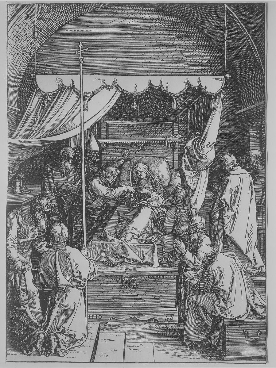 The Death of the Virgin, from "The Life of the Virgin", Albrecht Dürer (German, Nuremberg 1471–1528 Nuremberg), Woodcut