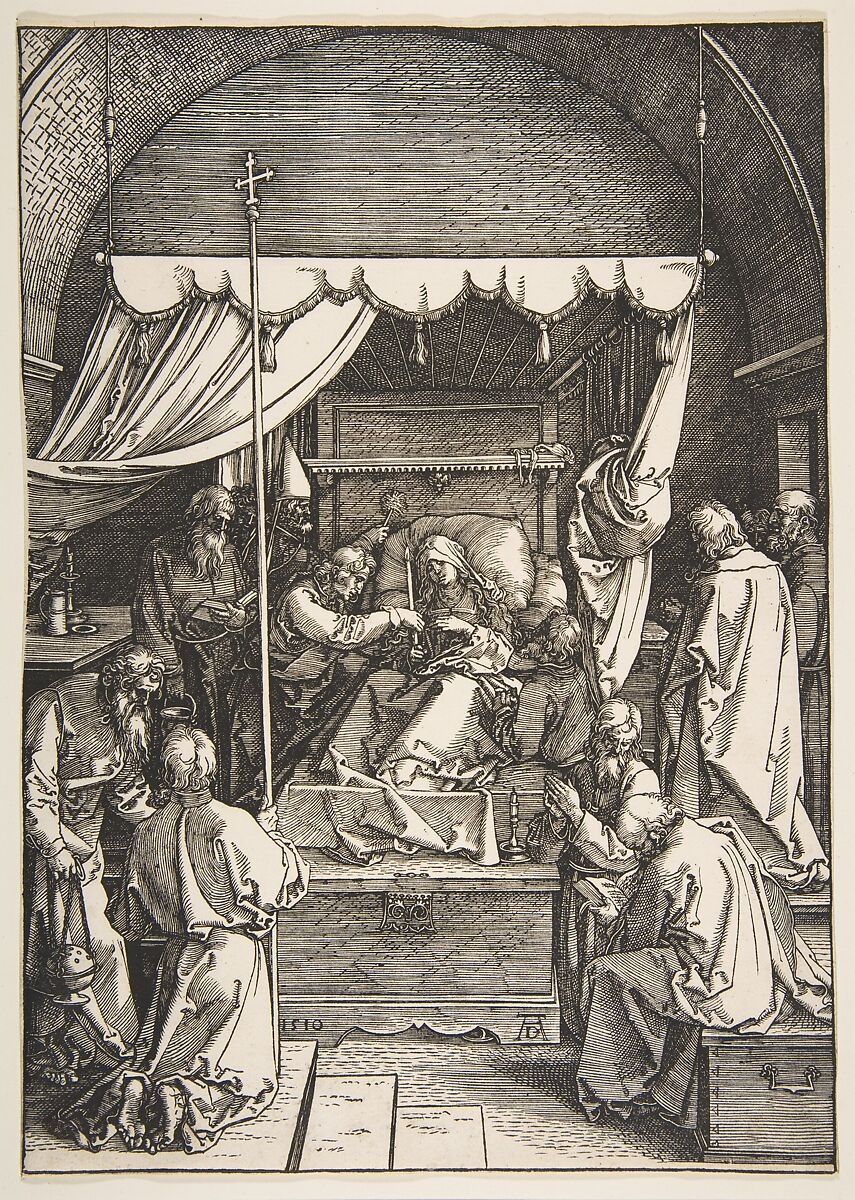 The Death of the Virgin, from The Life of the Virgin, Albrecht Dürer (German, Nuremberg 1471–1528 Nuremberg), Woodcut 