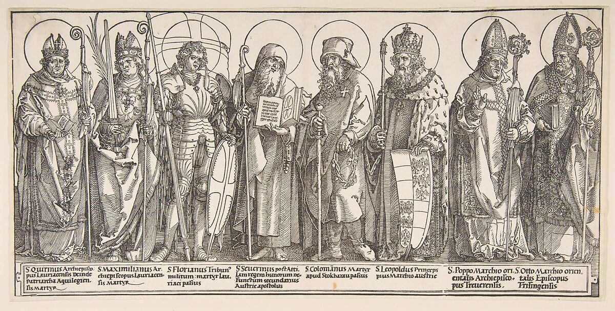 The Patron Saints of Austria, Albrecht Dürer  German, Woodcut