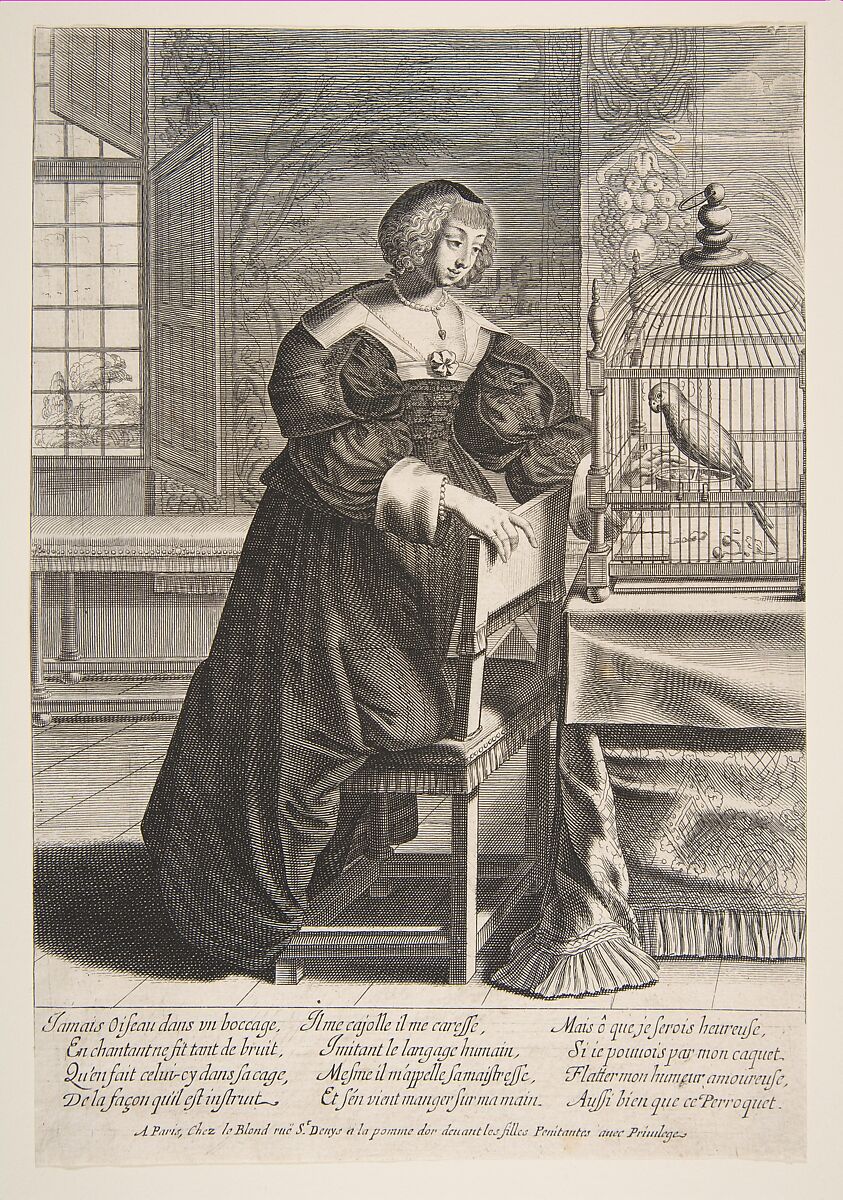 The Parrot, Abraham Bosse (French, Tours 1602/04–1676 Paris), Etching 
