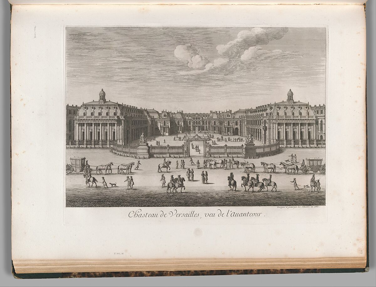 Château de Versailles seen from the forecourt, from Chalcographie du Louvre, Vol. 22, Israel Silvestre (French, Nancy 1621–1691 Paris), Etching 