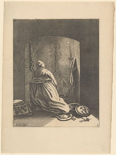 A Woman Cooking, Plate 3 from 