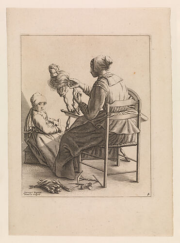 A Woman Spinning, Plate 4 from 