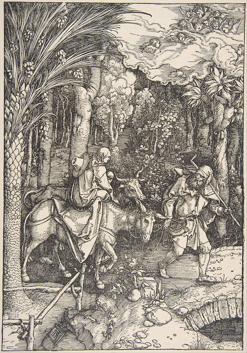 The Flight into Egypt, from "The Life of the Virgin", Albrecht Dürer (German, Nuremberg 1471–1528 Nuremberg), Woodcut 