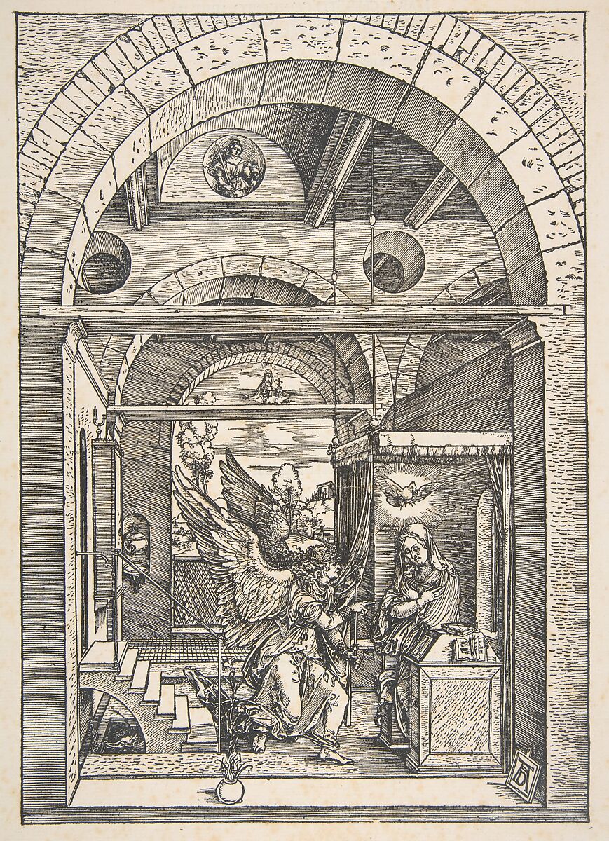 The Annunciation, from "The Life of the Virgin", Albrecht Dürer (German, Nuremberg 1471–1528 Nuremberg), Woodcut 