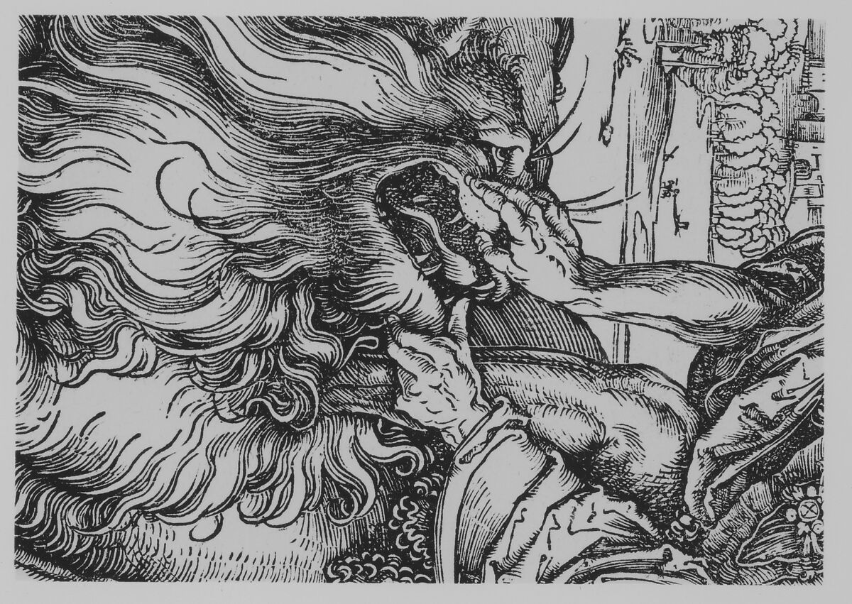 Samson Rending the Lion, Albrecht Dürer (German, Nuremberg 1471–1528 Nuremberg), Woodcut