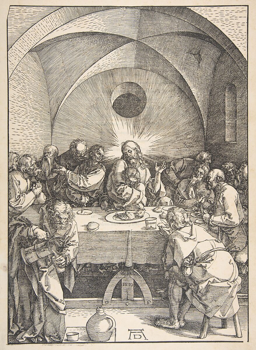 The Last Supper, from "The Large Passion", Albrecht Dürer (German, Nuremberg 1471–1528 Nuremberg), Woodcut 