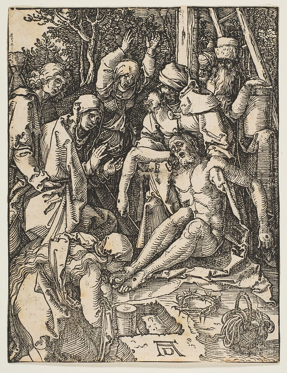 The Lamentation, from "The Small Passion", Albrecht Dürer (German, Nuremberg 1471–1528 Nuremberg), Woodcut 