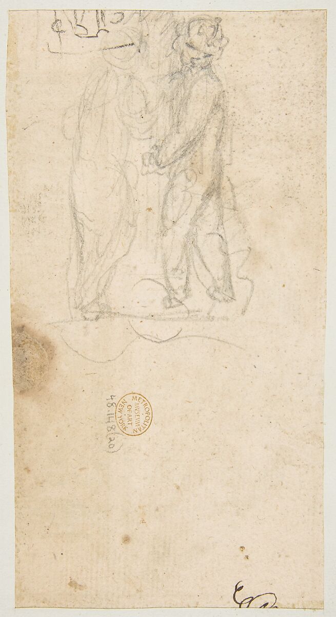 Study of a Pediment, Attributed to Anonymous, French, 18th century, Pen and brown ink over graphite