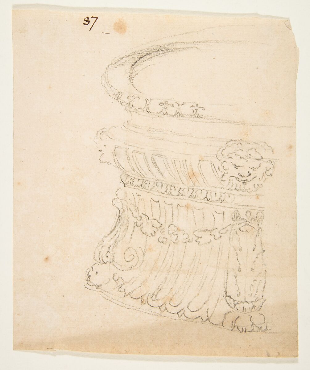 Design for a Vessel, Attributed to Anonymous, French, 18th century, Graphite
