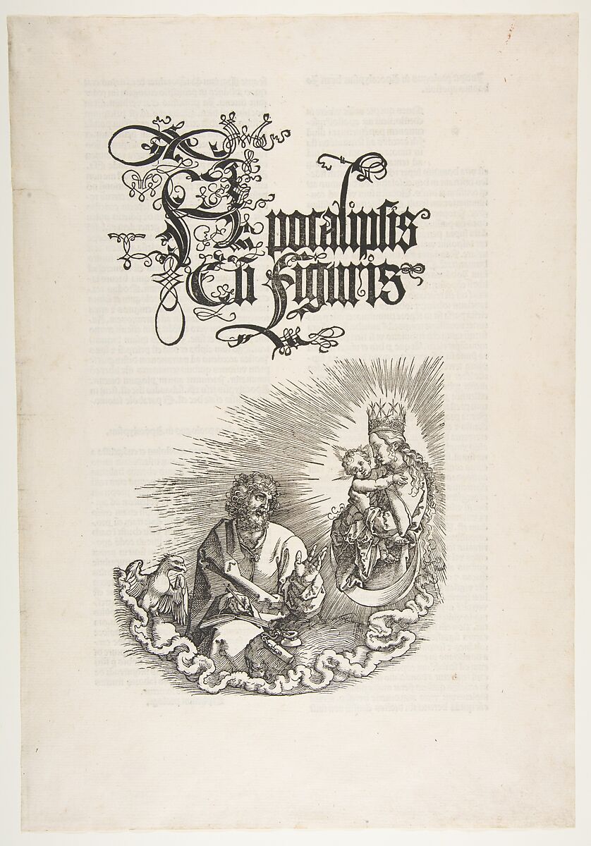 The Virgin Appearing to Saint John, from "The Apocalypse", Albrecht Dürer (German, Nuremberg 1471–1528 Nuremberg), Woodcut 