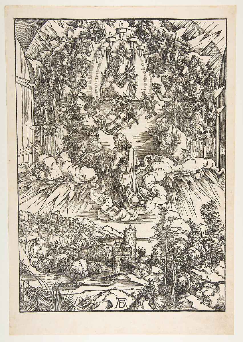 Saint John Before God and the Elders, from "The Apocalypse", Albrecht Dürer (German, Nuremberg 1471–1528 Nuremberg), Woodcut 