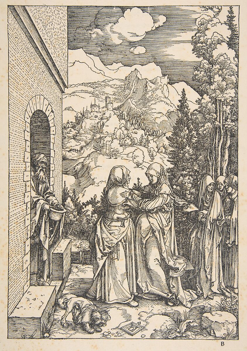 The Visitation, from "The Life of the Virgin", Albrecht Dürer (German, Nuremberg 1471–1528 Nuremberg), Woodcut 
