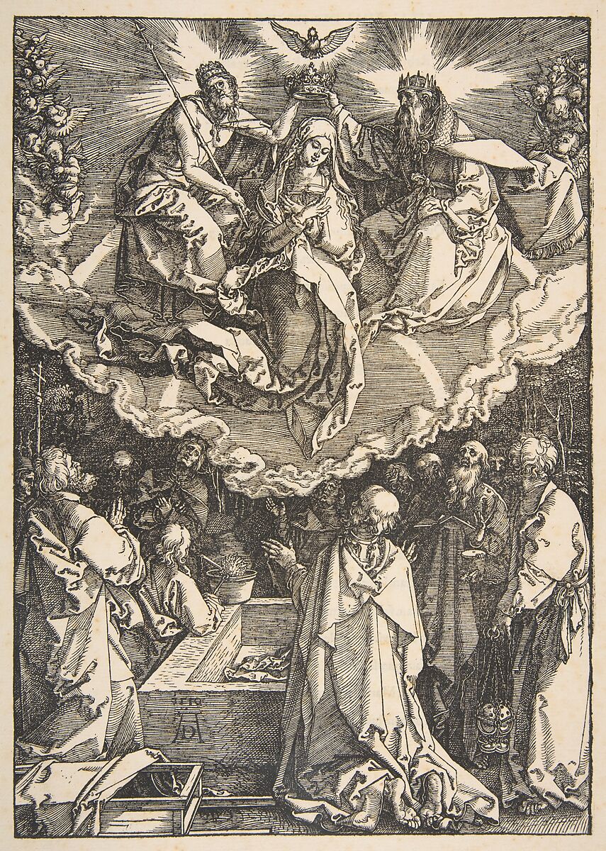 The Assumption and Coronation of the Virgin, from "The Life of the Virgin", Albrecht Dürer (German, Nuremberg 1471–1528 Nuremberg), Woodcut 