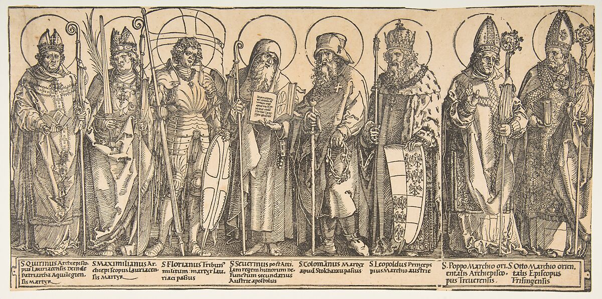 The Patron Saints of Austria, Albrecht Dürer (German, Nuremberg 1471–1528 Nuremberg), Woodcut 