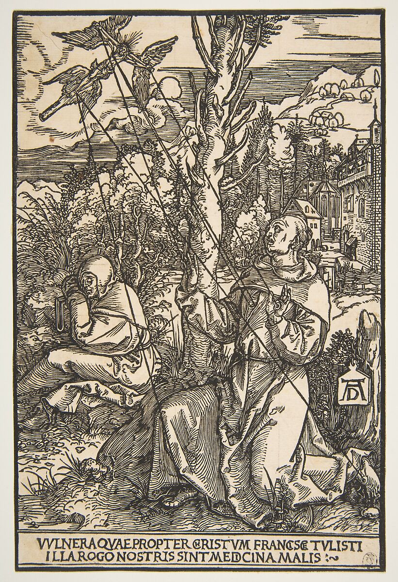 Saint Francis Receiving the Stigmata, Albrecht Dürer (German, Nuremberg 1471–1528 Nuremberg), Woodcut 