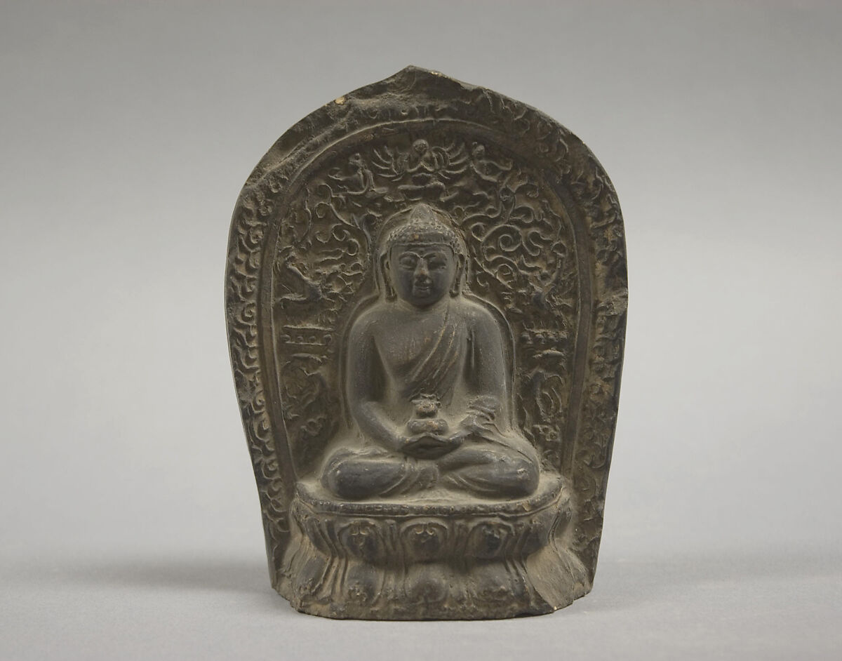 Seated Buddha, Unglazed pottery, Tibet 