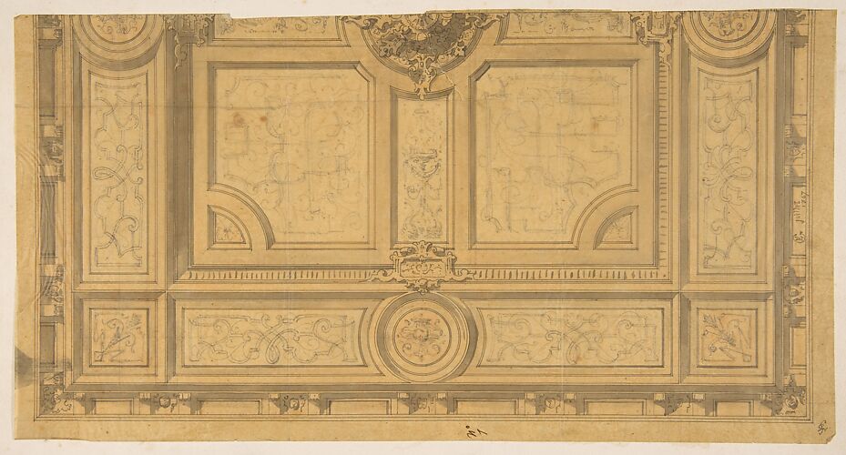 Design for Half of a Ceiling Decoration, Fontainbleau