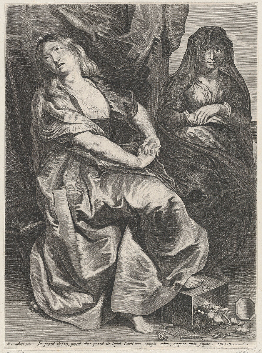 St. Mary Magdalen Trampling Her Valuables, Lucas Vorsterman I (Flemish, Zaltbommel 1595–1675 Antwerp), Engraving; third state of three (Hollstein) 
