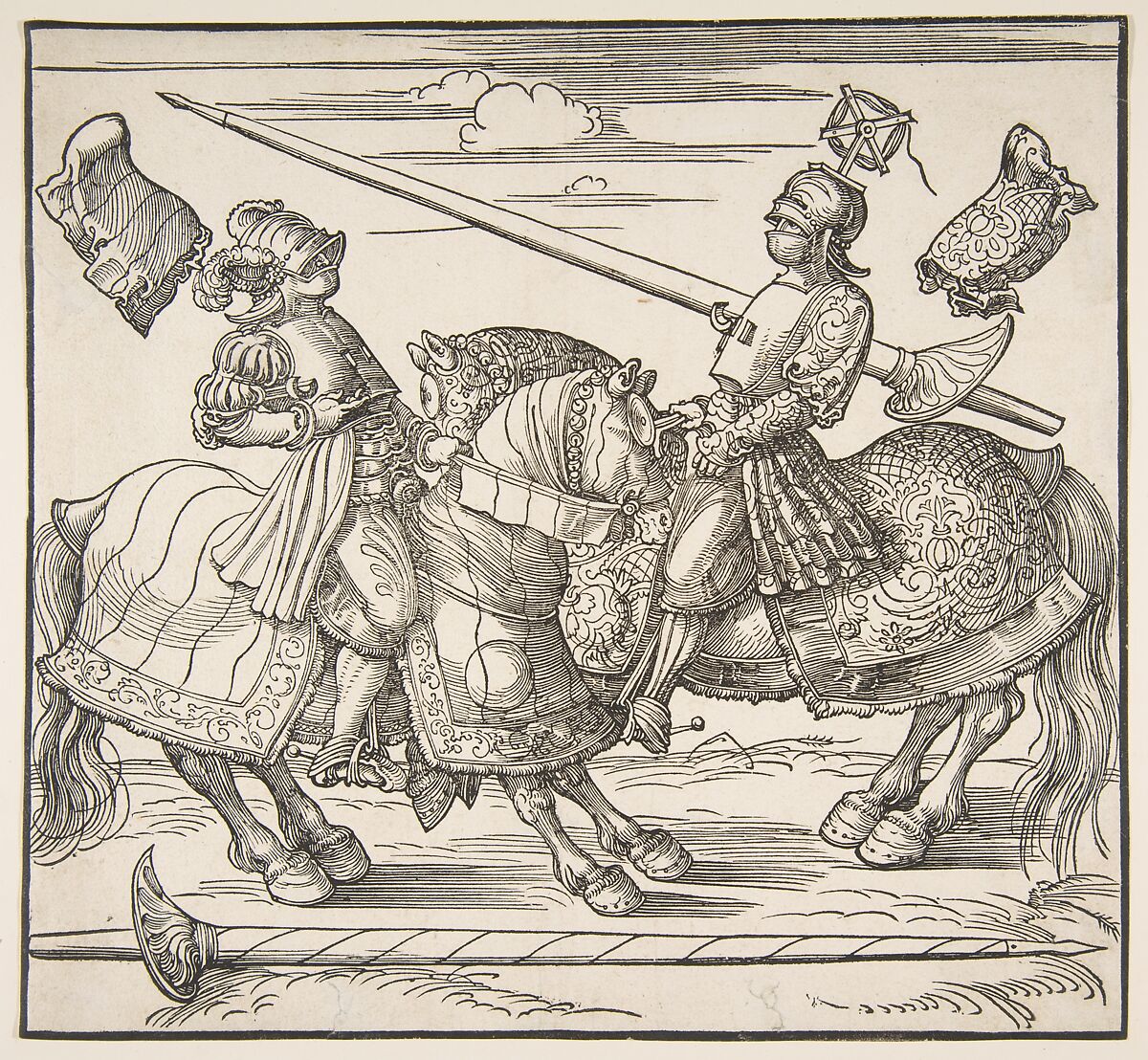 The Tournament on Horseback, Albrecht Dürer (German, Nuremberg 1471–1528 Nuremberg), Woodcut 