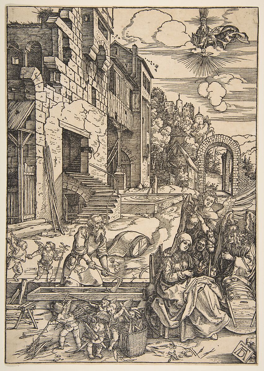 The Sojourn of the Holy Family in Egypt, from "The Life of the Virgin", Albrecht Dürer (German, Nuremberg 1471–1528 Nuremberg), Woodcut 