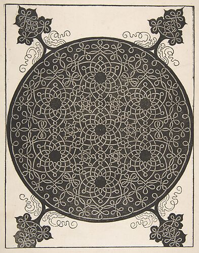 Embroidery Pattern with Seven Six-pointed Stars and Four Corner Pieces