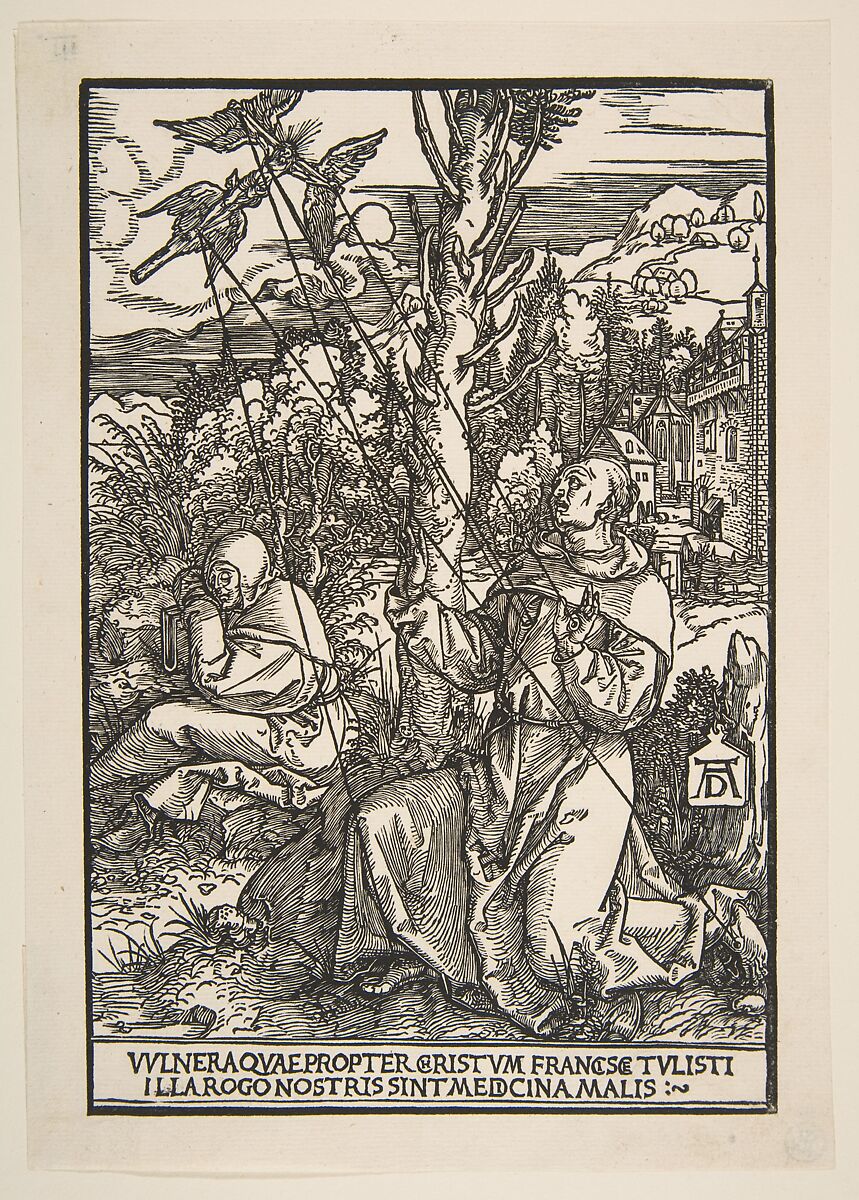 Saint Francis Receiving the Stigmata, Albrecht Dürer (German, Nuremberg 1471–1528 Nuremberg), Woodcut 